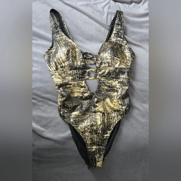 ChiaoLezhee Metallic One Piece Swimsuit #1245 - Picture 2 of 9